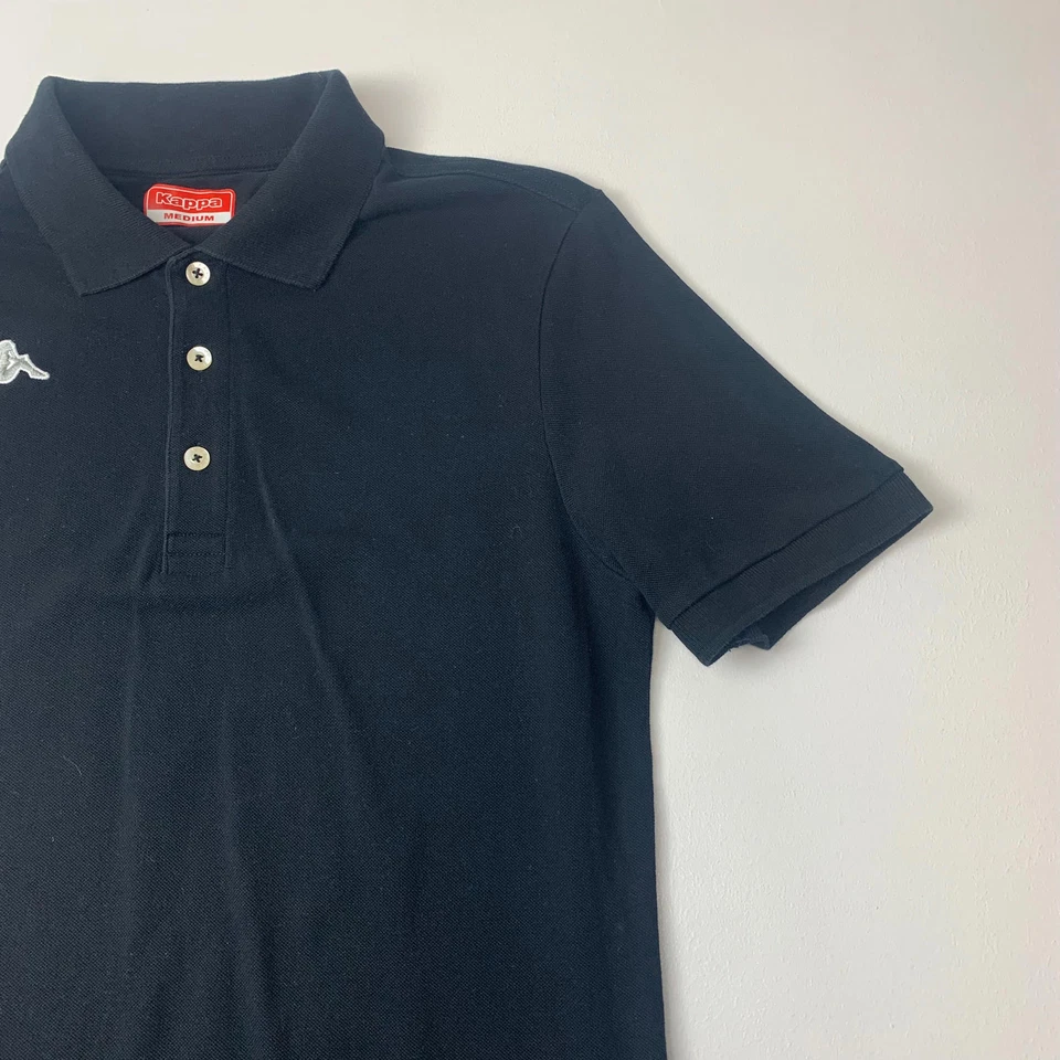 Women’s KAPPA Black Polo Shirt / Medium Tall / Embroidered - Image 2 of 4