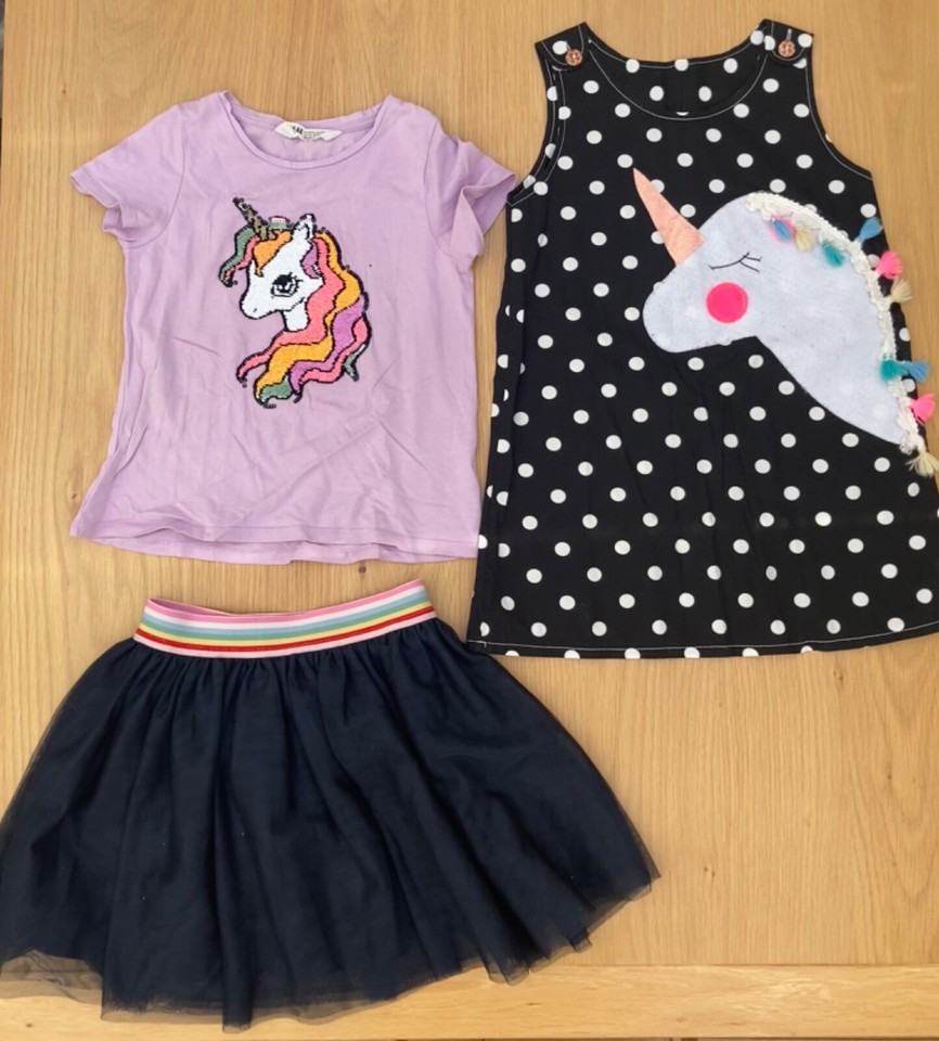 H&M and Unbranded Girls Spring/Summer Clothes Bundle (Unicorns), 46