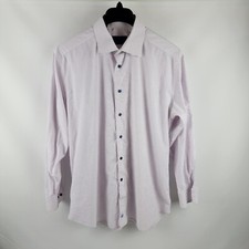 David Donahue Mens Dress Shirt Button Up Long Sleeve Multicolor Size 17 - 34/35