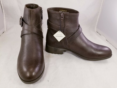 NEW COLE HAAN GRANDOS WATERPROOF WOMAN PEBBLED LEATHER BROWN BOOTS SIZE 9.5 B - Picture 11 of 11