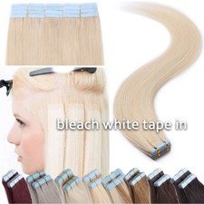 20Pcs Thick Tape In Remy Human Hair Extensions Full Head Skin Weft Russian WAVY