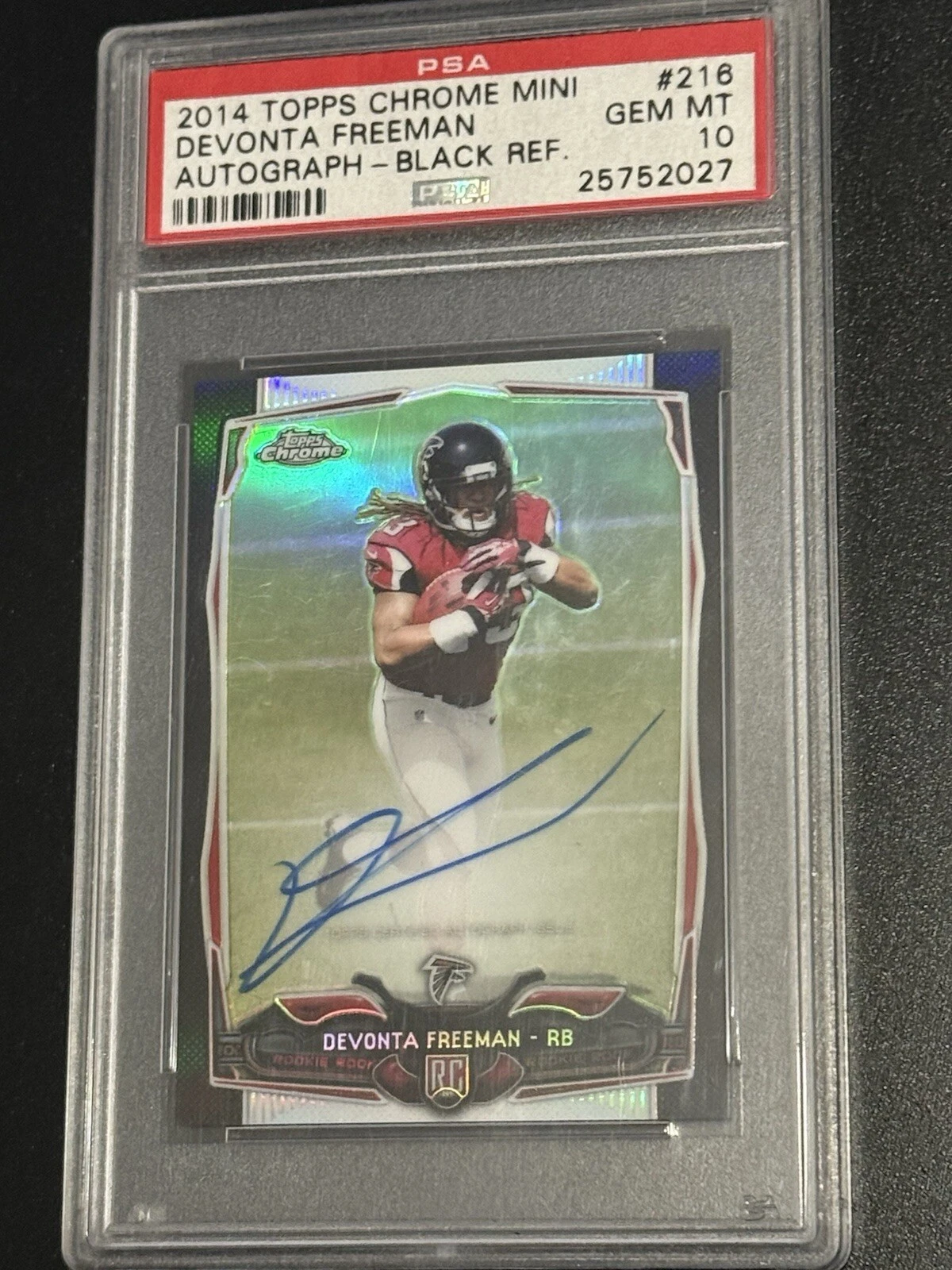 Devonta Freeman Topps Chrome Mini #216 Autograph-Black Refractor