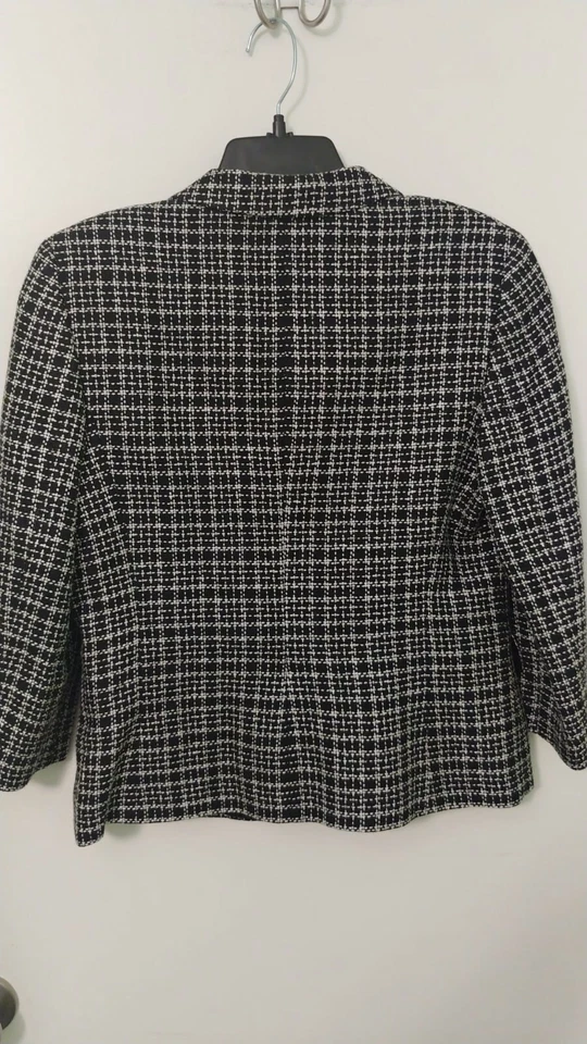 Terno saia Petite Sophisticate feminino 2 peças tamanho 10P preto branco xadrez p-t-p 18,5 - Imagem 4 de 4