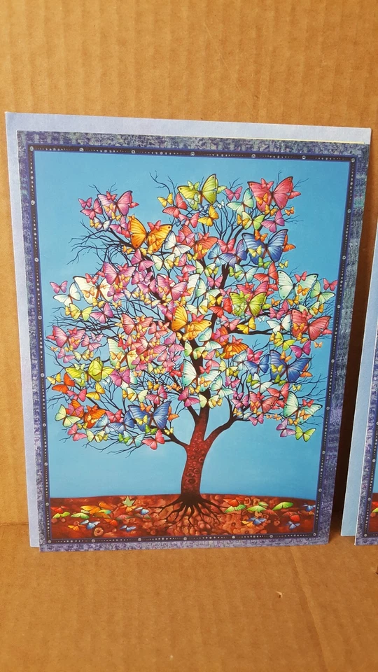 Leanin Tree Birthday Cards (2) Butterfly Tree by Paul Heussenstamm w Envelopes - Image 2 of 4