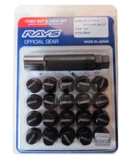 Rays Genuine 17HEX Wheel Rims Lug Nuts Lock Nut Set 31mm for 5H 20P BK 12x1.25
