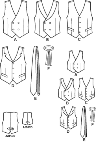 2004 Boy's and Men's Vest Sewing Pattern Size Choice S-XL Simplicity 4762 OOP - Picture 3 of 3