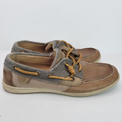 Sperry Top Sider Womens Boat Shoes Songfish Brown Gray