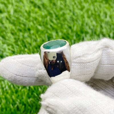 Genuine Emerald Sterling Silver Ring For Women - Customizable Birthstone, Sizes 5-12 - View #4
