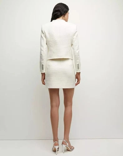 NEW VERONICA BE ARD OLBIA TWEED JACKET Off White 2-10 - Picture 4 of 6