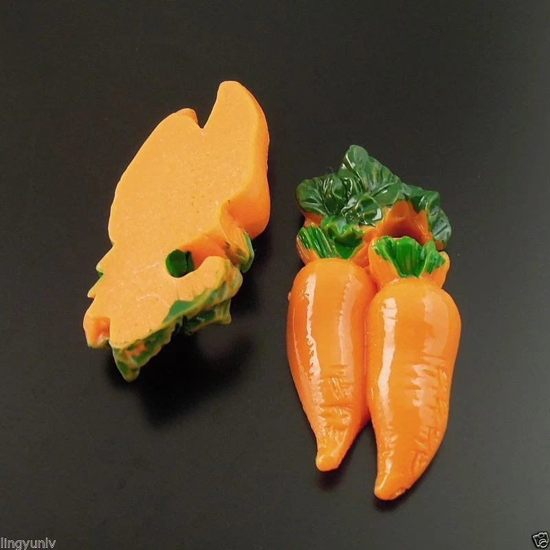 20 pcs Flat Back Carrot Resin Embellishment DIY Scrapbooking Art Decor 44*19*8mm - Image 2 of 3