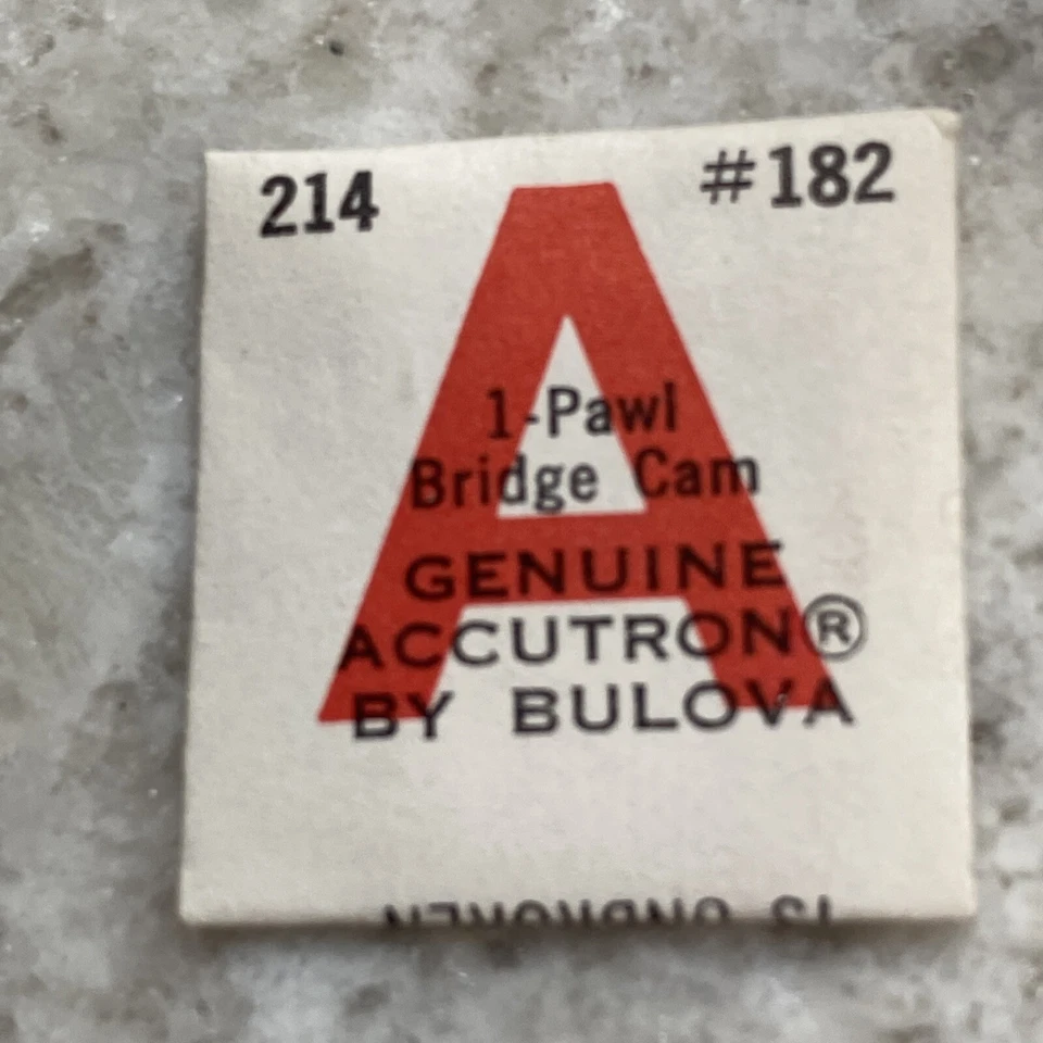 Horquilla de afinación Accutron 214 Pawl Bridge Cam 182 Bulova pieza genuina BV1 Foto 4 de 4