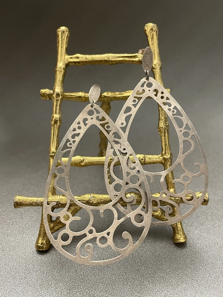 Silver gold plated Italian Earrings, sample 925 Italy - Image 2 of 4