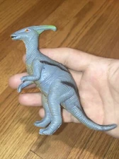 ANKYO 5” Parasaurolophus Dinosaur Hard Plastic Toy Figure Cretaceous Dark Gray