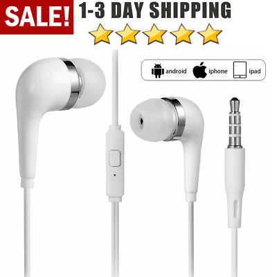 Wired Earphones In-Ear Earbuds Headphones 3.5mm Built in Mic for Android Samsung
