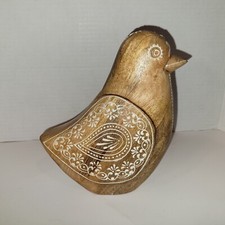 Hand Carved and Hand Painted Wooden Bird Figurine 7" Country Core