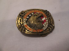 Vintage Harley Davidson Buckle  Eagle Head & Talons Made in USA Enamel Raintree