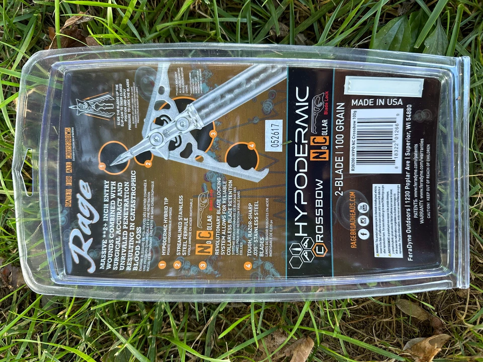 4 pacotes Rage Crossbow hipodérmico NC sem colarinho mecânico cabeças largas 100 grãos - Imagem 4 de 4