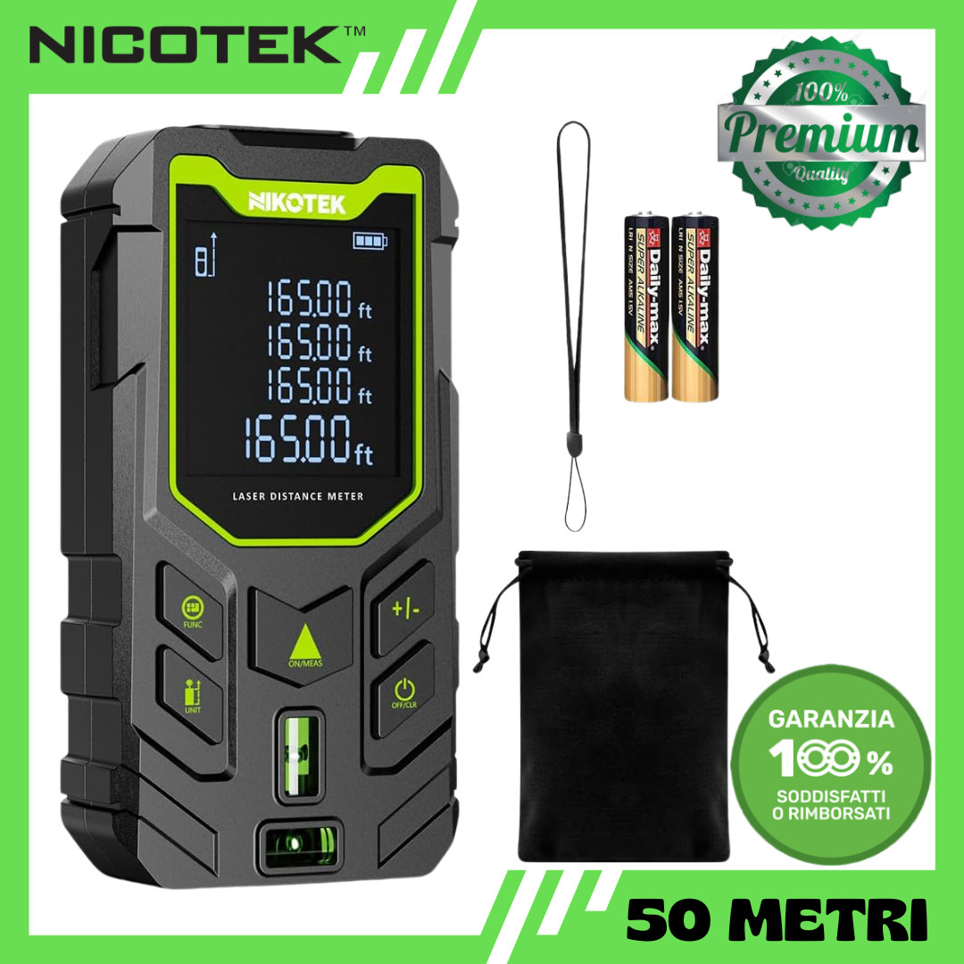 Metro Laser Digitale 50 Metri | Strumento Professionale LCD Offerta