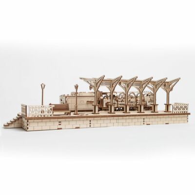 UGEARS Modellbausatz Bahnhof Bahnsteig