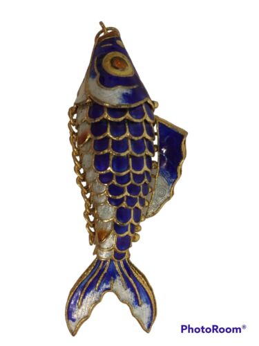 Chinese Export Cloisonne Articulated Koi Fish Gilt