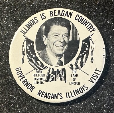 1980 Ronald Reagan Presidential Election Campaign Pinback / Tampico, Ill. Birth