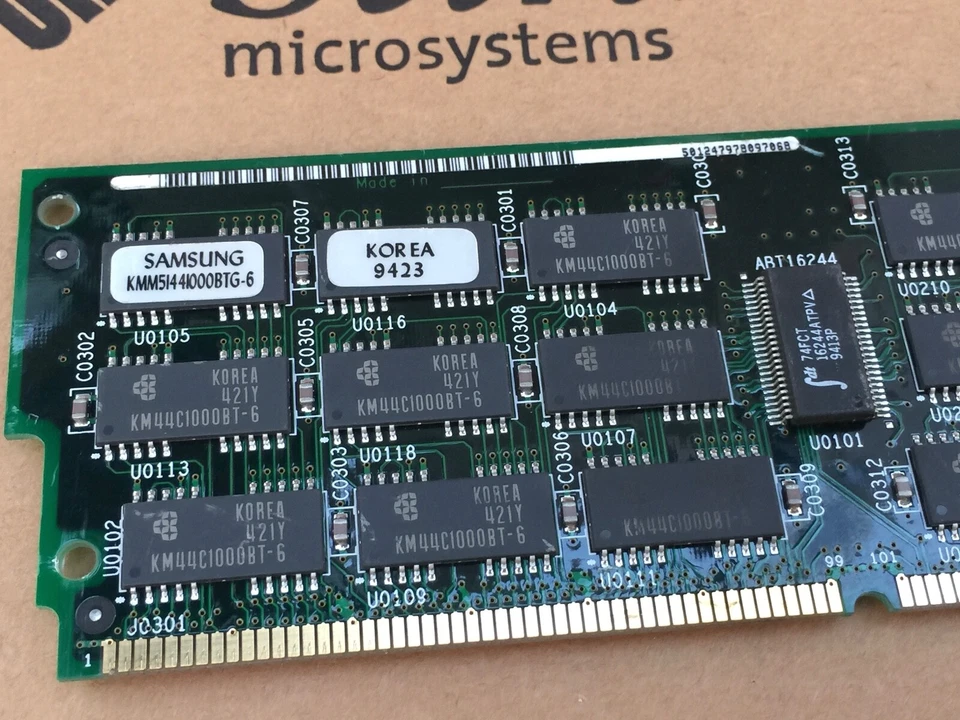 SUN, 16 MB de memoria, SamSung KMM51441000BTG-6, SparcStation 20, = PASO de prueba Foto 2 de 4