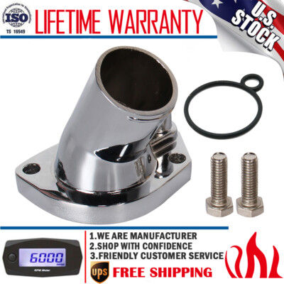 Chrome Thermostat Housing Water Neck O Ring For Ford 260 289 302 347 351W SBF SB