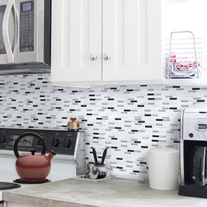 Beaustile Grey Brick Mosaic 3D Wall Sticker Home Decor Fire Retardant Backsplash Wallpaper Bathroom Kitchen Diy (8804219000309)