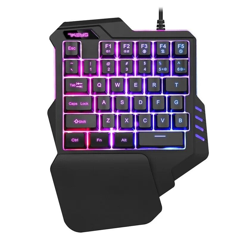 Teclado Gamer para Juegos Mini Teclado multicolor LED Mini Keyboard for  Gaming