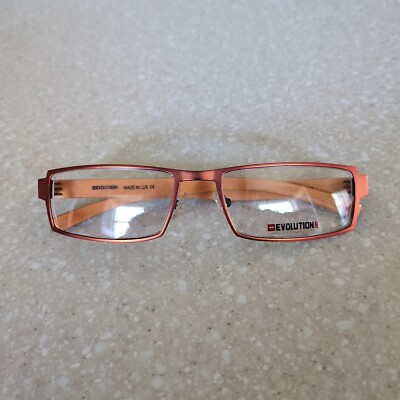 Evolution Art RE 026 094 Women's Orange Brown Wood Eyeglasses Frames 53-18-130