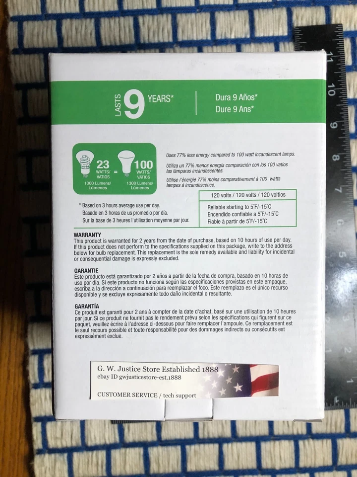NEW Compact fluorescent FLOOD light BULB R40 CFL 2700K 10,000 hr. 23 watt = 100w - Image 4 of 4