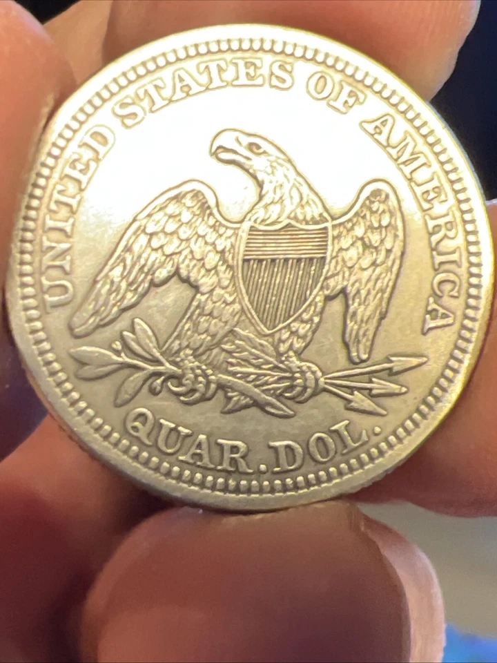 1860 Seated Liberty Quarter Uncirculated  - Image 3 of 4