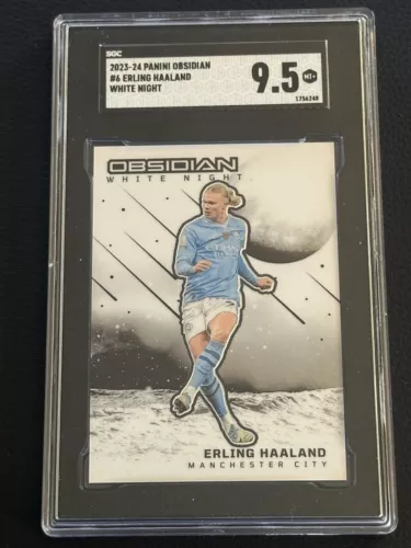 Erling Haaland 2023-24 Panini Obsidian White Night #6 (Case Hit) SGC 9.5 SP