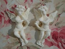 CHERUBS Left/Right Facing ARCHITECTURAL ONLAY PEDIMENT APPLIQUE