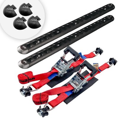 LASIPROFI Premium Gasflaschenhalterung Black Edition schwarz mit Endkappen