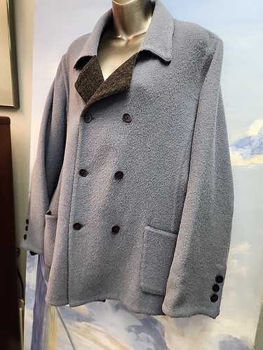 J. Jill XL Reversible Alpaca Jacket Blue/Gray LNC - Picture 5 of 12