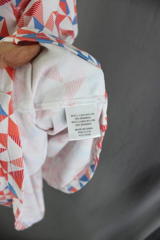 Top deportivo de golf para mujer Haley rojo azul estampado múltiple manga larga XL Foto 4 de 4