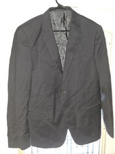 NEW Armani Exchange A X Mens Black Wool Sport Coat Blazer Jacket Size 42 US