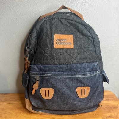 Superdry Japan Outdoor Quilted Denim Backpack Rugged Streetwear