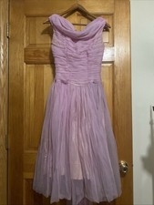 Vintage 50's-60's Midi/slightly Below The Knee Ladies Lavender Tulle Party Dress