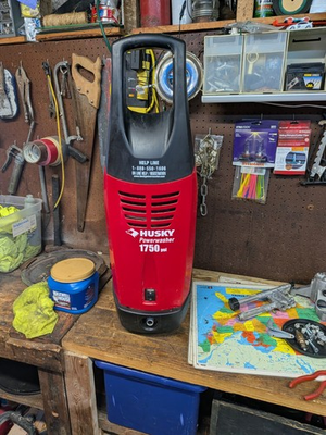 #ad Husky Powerwasher 1750 psi Corded Electric Cold Water Pressure Washer Red Black $69.00
