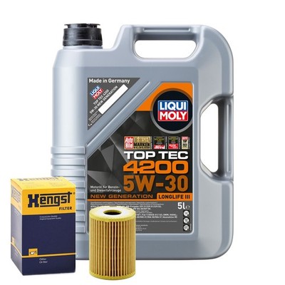 Motoröl 5W30 LIQUI MOLY Top Tec4200 5L+HENGST Ölfilter