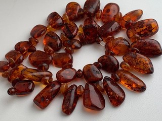 RARO! Antiguo collar antiguo báltico con cuentas ámbar vintage natural 69 61 gr