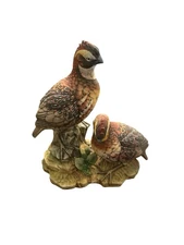 ETHAN ALLEN Birds Quail Figurine porcelain 3225 Vintage 8”