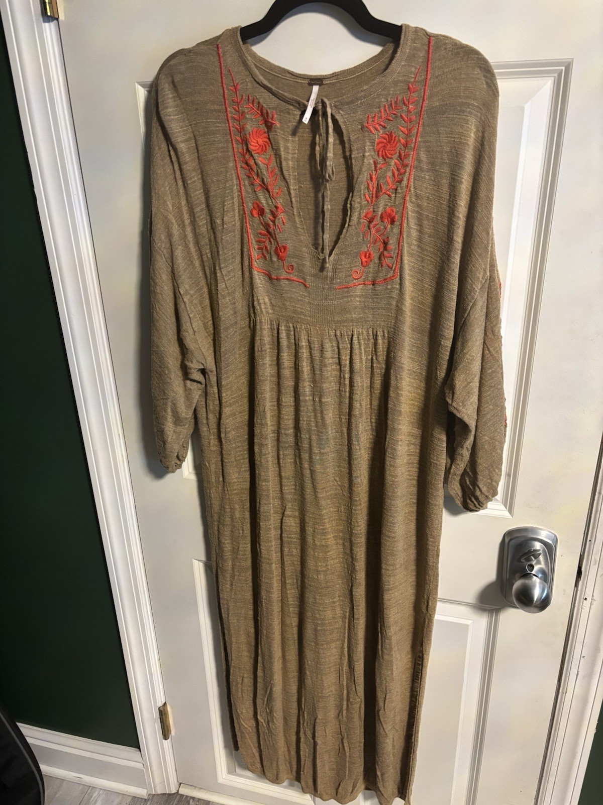 Free People Embroidered Maxi Summer Dress Boho Style Lightweight
