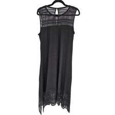American Living Women's Mesh Crewneck Sleeveless Jersey Midi Dress Size 16
