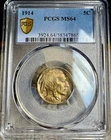 1914 ~ Buffalo Nickel ~ PCGS MS64 ~ Great Luster ~ Gorgeous Color TONER ~ NEW