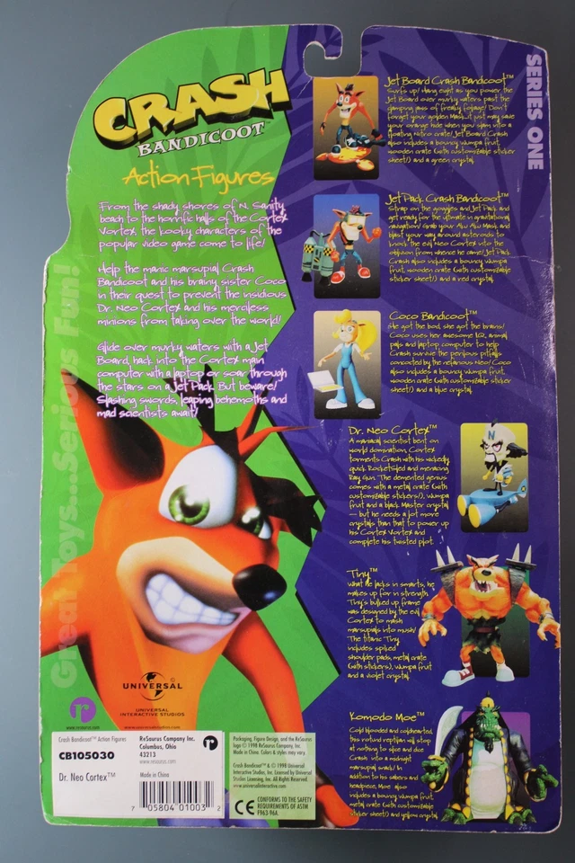 Crash Bandicoot Dr. Neo Cortex | 1998 ReSaurus | Nuevo en caja Foto 3 de 4
