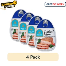 Bristol Smoke Flavor Cooked Ham 16 oz Can 4 Pack | High Protein Canned Meat