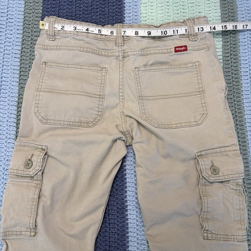 VTG Wrangler Cargo Pants, Boy Sz 12 Husky, Tan/Khaki, Wrangler Red Tag - Picture 6 of 16